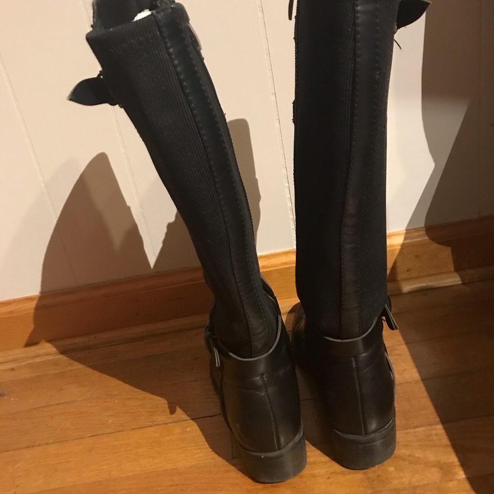 Black Leather Franco Sarto Riding Boots - Picture 6 of 6